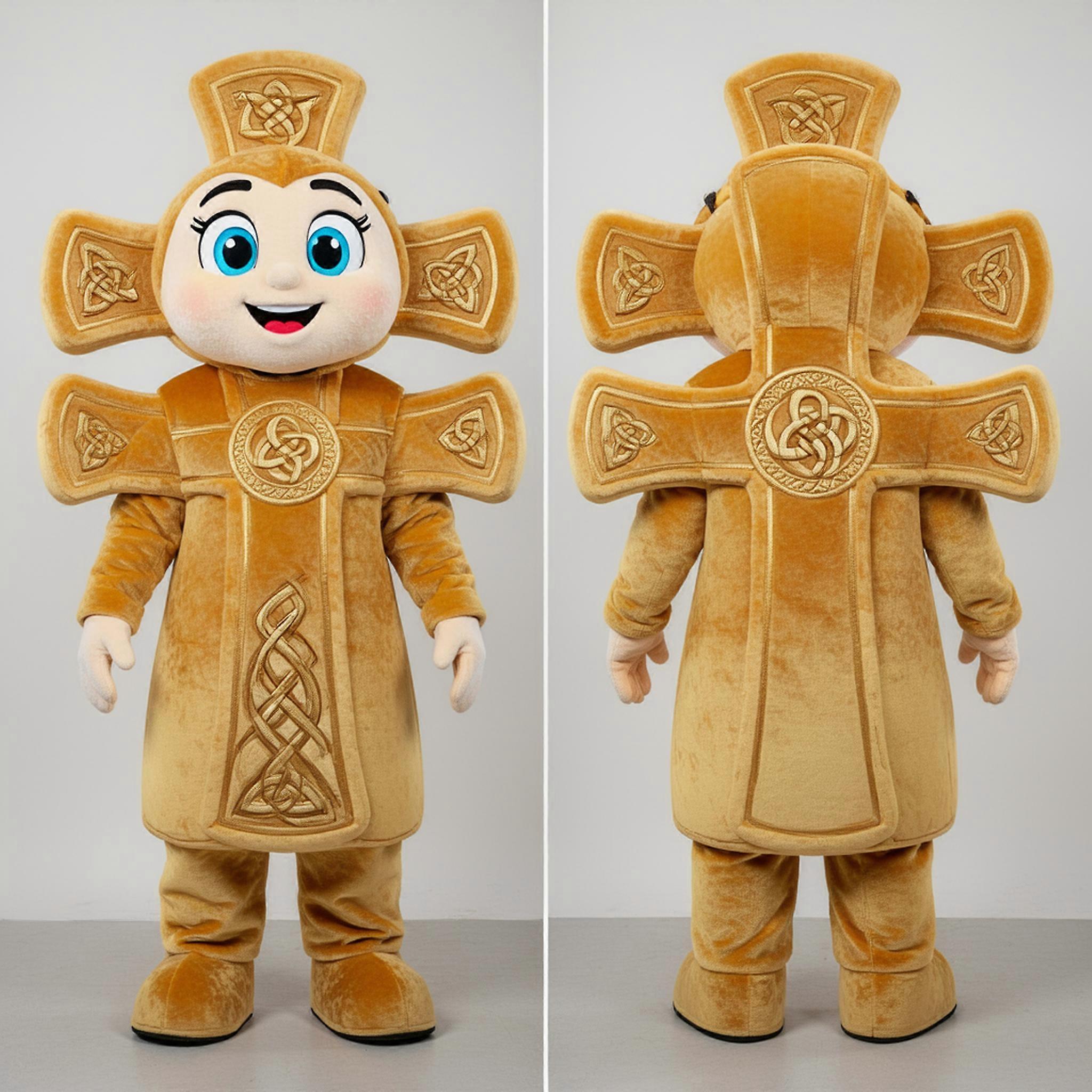 MASTICOT Gold Detailed Celtic Cross Mascot