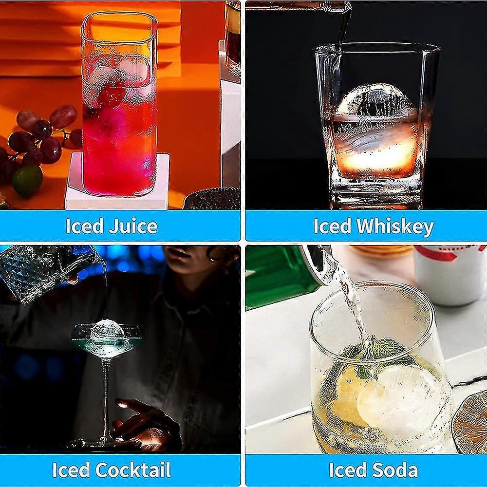 Ice Ball Molds, Round Ice Spheres. Stackable Slow Melting Round Ice Cube Maker compatible with Whiskey