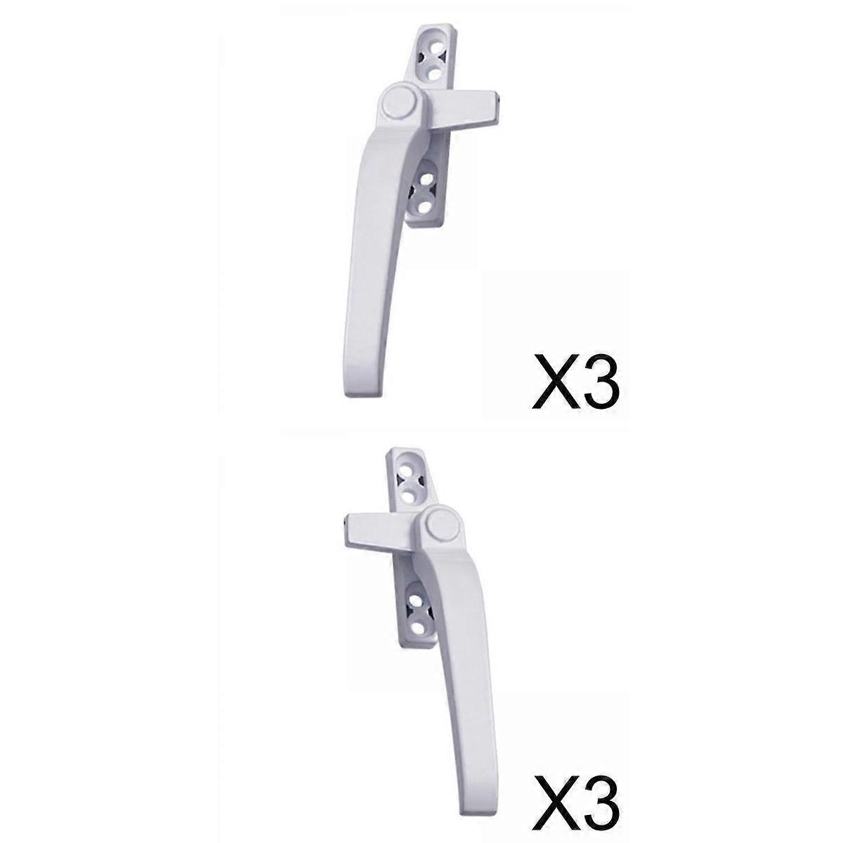 6x Window Handle Cranked Double Glazing Locking Window Catch Replacements
