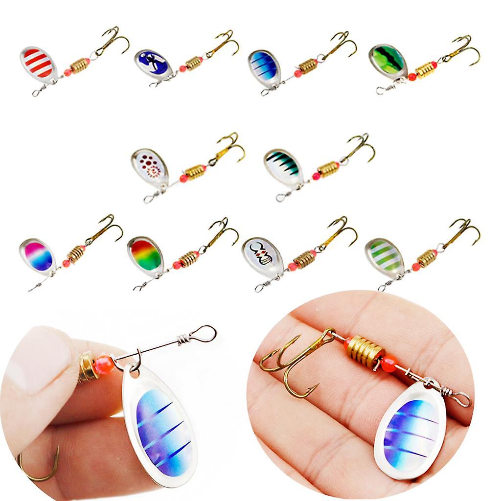 10Packs Colorful Sequins Baits Spinnerbait with Treble Hooks Freshwater