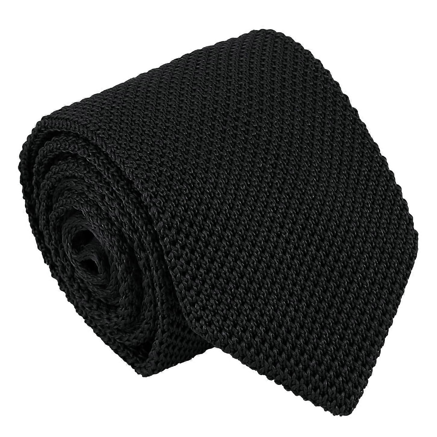Zwarte gebreide slanke Tie