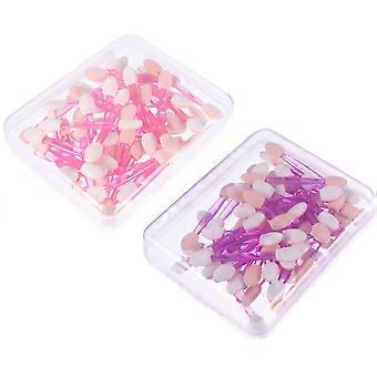 Double-Ended Eyeshadow Applicators 100pcs, Latex Sponge Tips Plastic Handle, Portable Eye Makeup Brushes for Women Daily Use and Travel