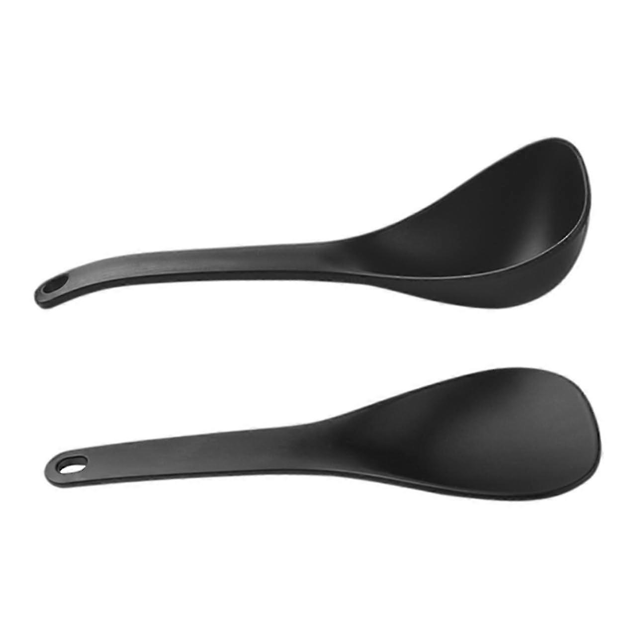 Ergonomic Rice Paddle Spoon Set Black