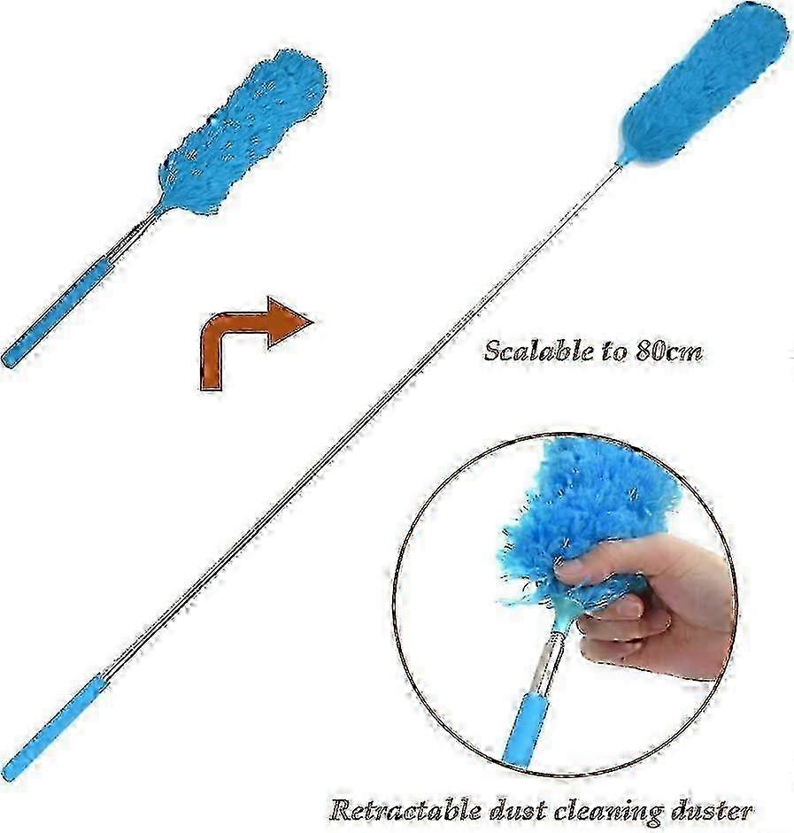 Extendable Duster with Microfiber Cloth 5Pcs, Adjustable Washable Cleaning Brush