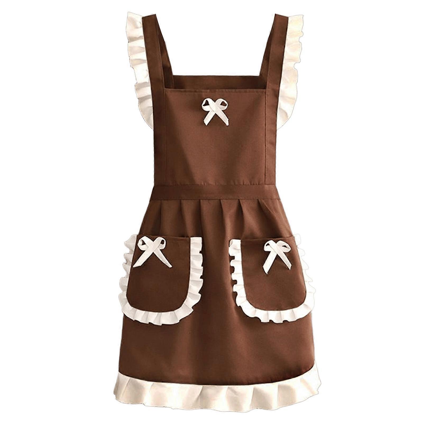 Adjustable Ruffle Apron Bowknot