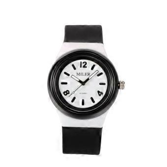 s 304 Stainless Steel Silicone Quartz Wrist Watches Black 230x25mm Watch Head: 48x43x13mm
