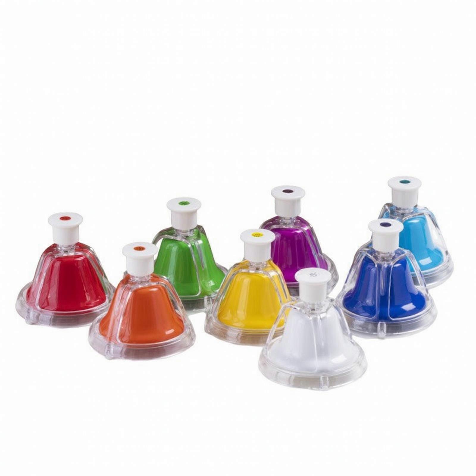 8 Pieces Hand Bell with Double-Layer Shell Easy-Push Hand Bell Bright