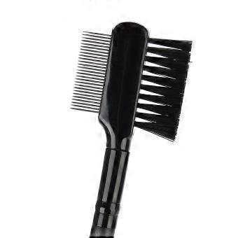 Double Head Eyelash & Eyebrow Brush Comb Stainless Steel Comb Needle Wood Long Handle
