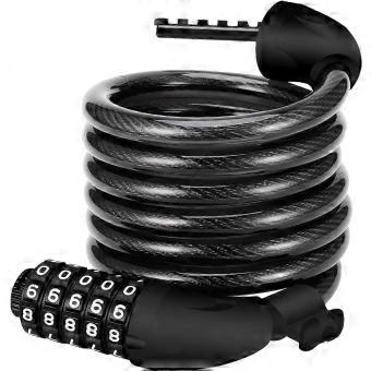 Bike Lock Bicycle Locker Combination 5 Digit 120cm/12mm Long Cycle Cable Locks Bikes Chain High Security for E-Bike Mountain Bike Outdoor Ski-bj