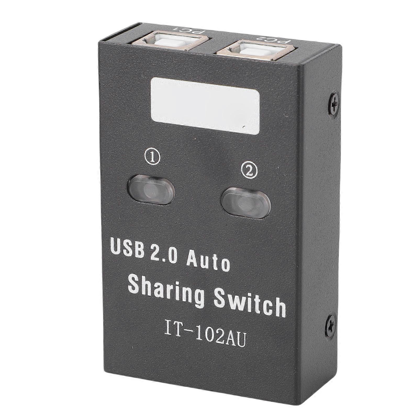 USB 2.0 Sharing Switch 2 Computers Share 1 Printer High Speed Transfer USB Switch Selector for Work