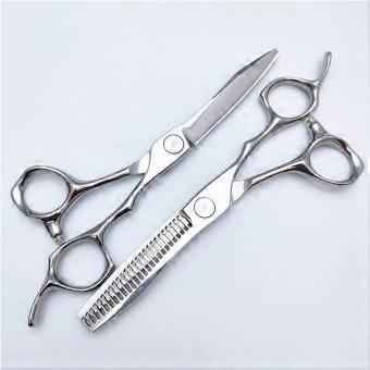 Professional 6Inch Hair Cutting Scissors Set with Sword and Tooth Blades, Ergonomic Barber Shears for Salon and Home Use