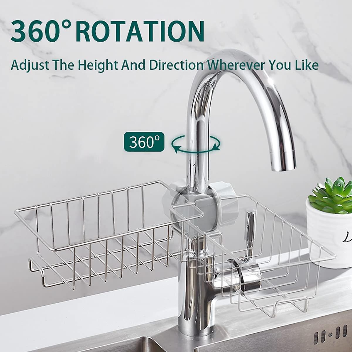 Kitchen Faucet Rack Sponge Holder Sink Caddy Organizer Hanging Caddy ...