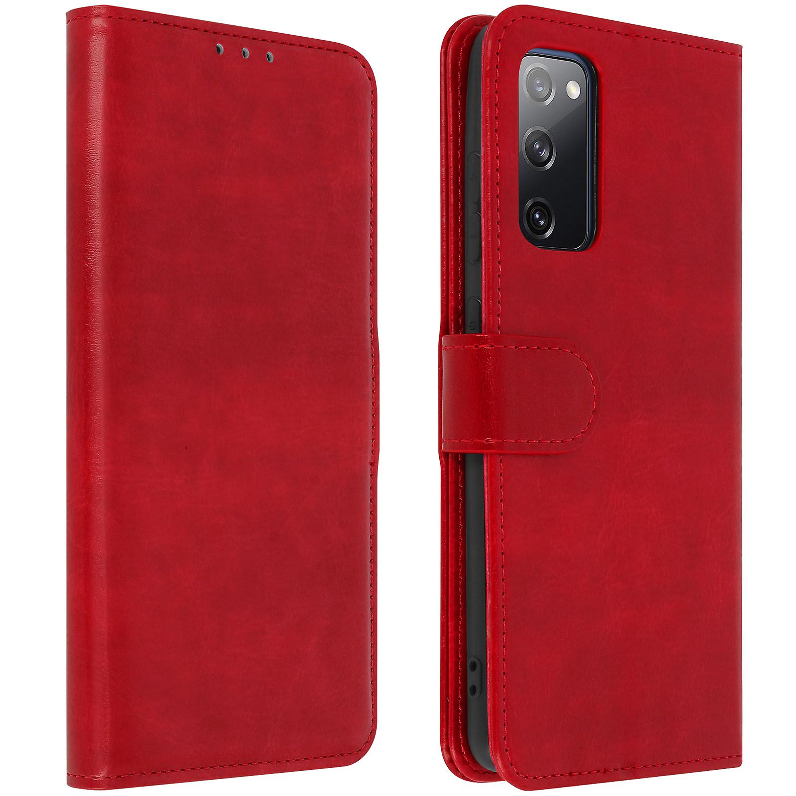 Back Cover for Galaxy S20 FE with Wallet Stand Function - red