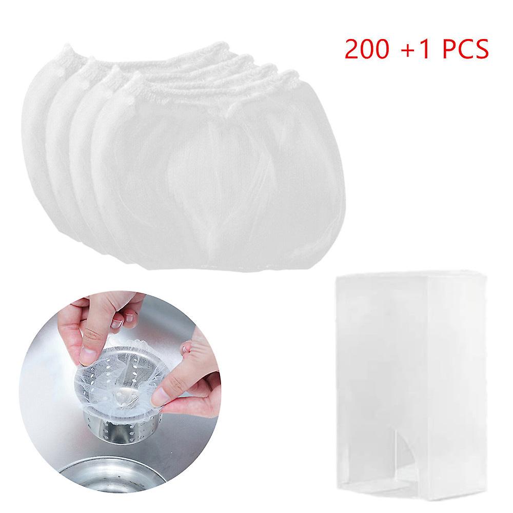200Pcs White Drain Filter Garbage Bags Anti-clogging Mesh Sink Strainers
