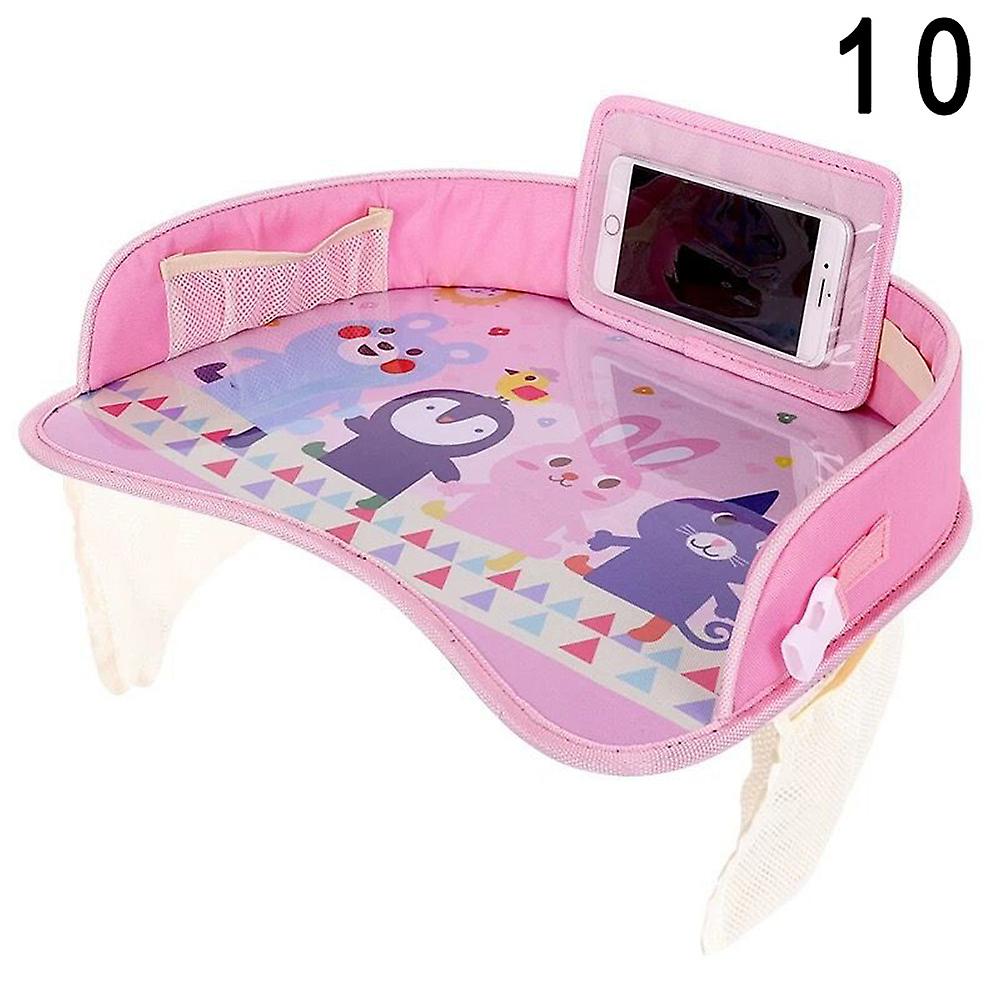 Car Seat Dinner Plate Multifunctional Baby Cartoon Table with Fixed Strap