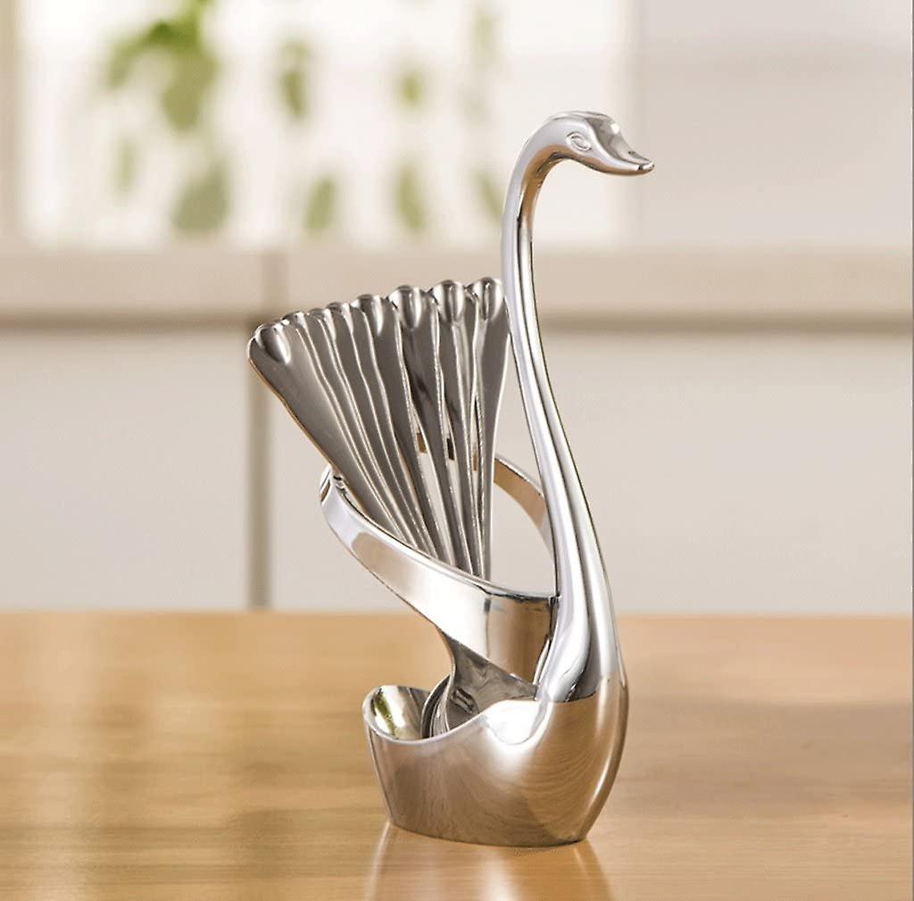 Fruit Tableware, Stainless Steel Set 5 Scoops +5 Fork + Cygnus