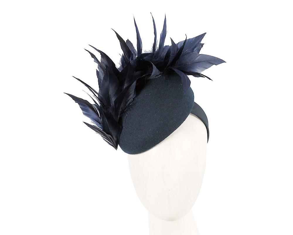 深蓝羽毛冬季饰面 fascinator F677N