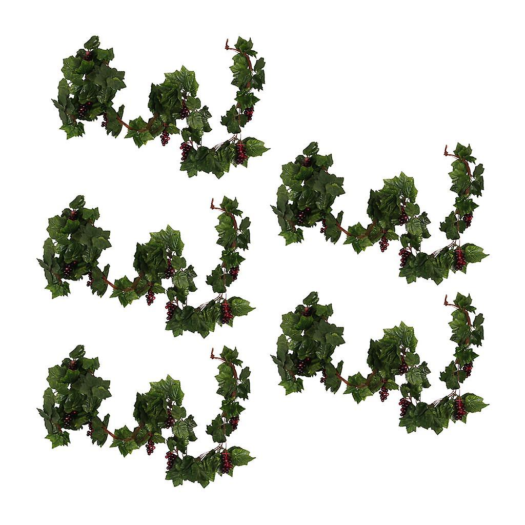 25 Pieces Artificial Plants Wired Silk Grape Vine Fruit Rattan with Grape