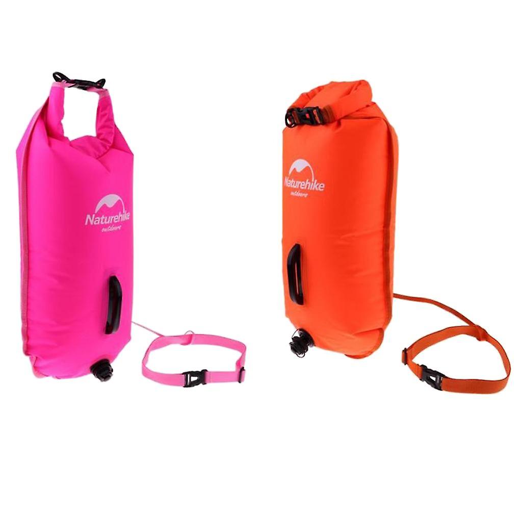 2 Pieces High Visibility Inflatable Dry Bag Safety Pool Swim Buoy Tow Float