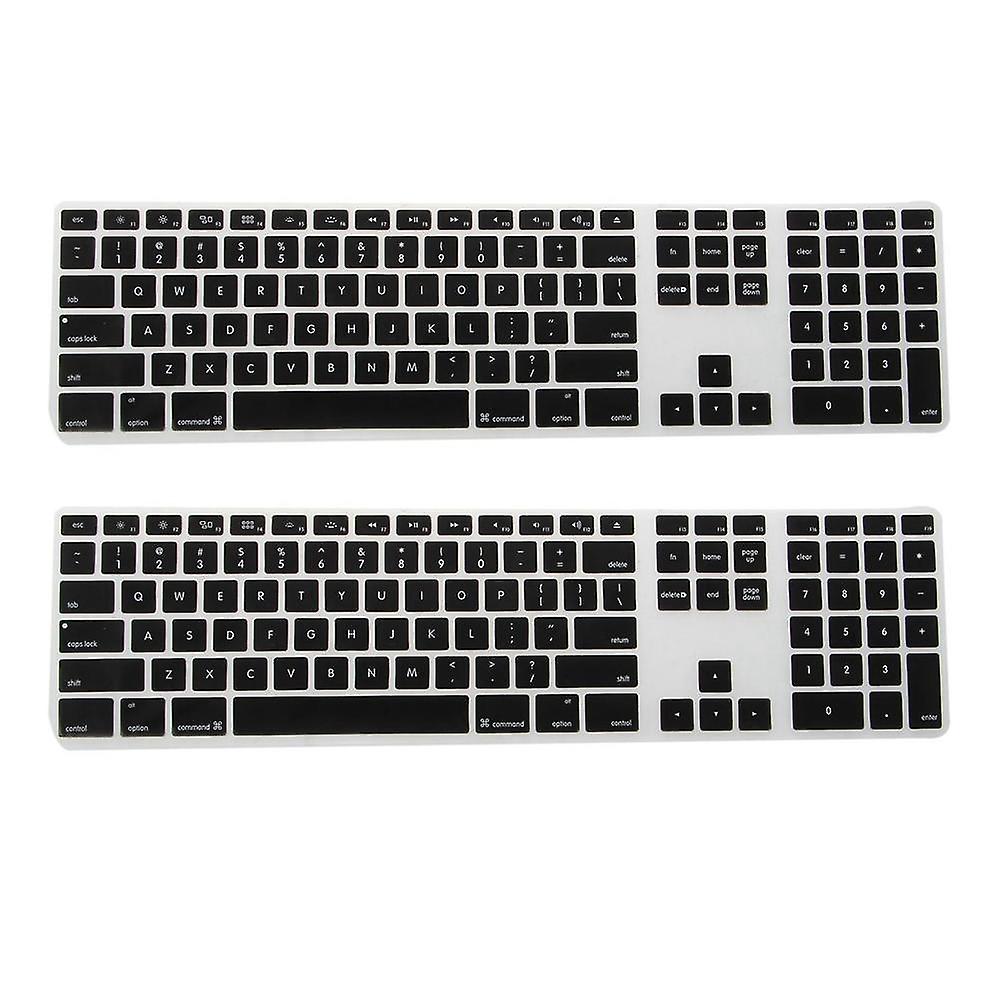 2x Silicone Thin Keyboard Skin Cover Protector avec clavier numérique pour noir