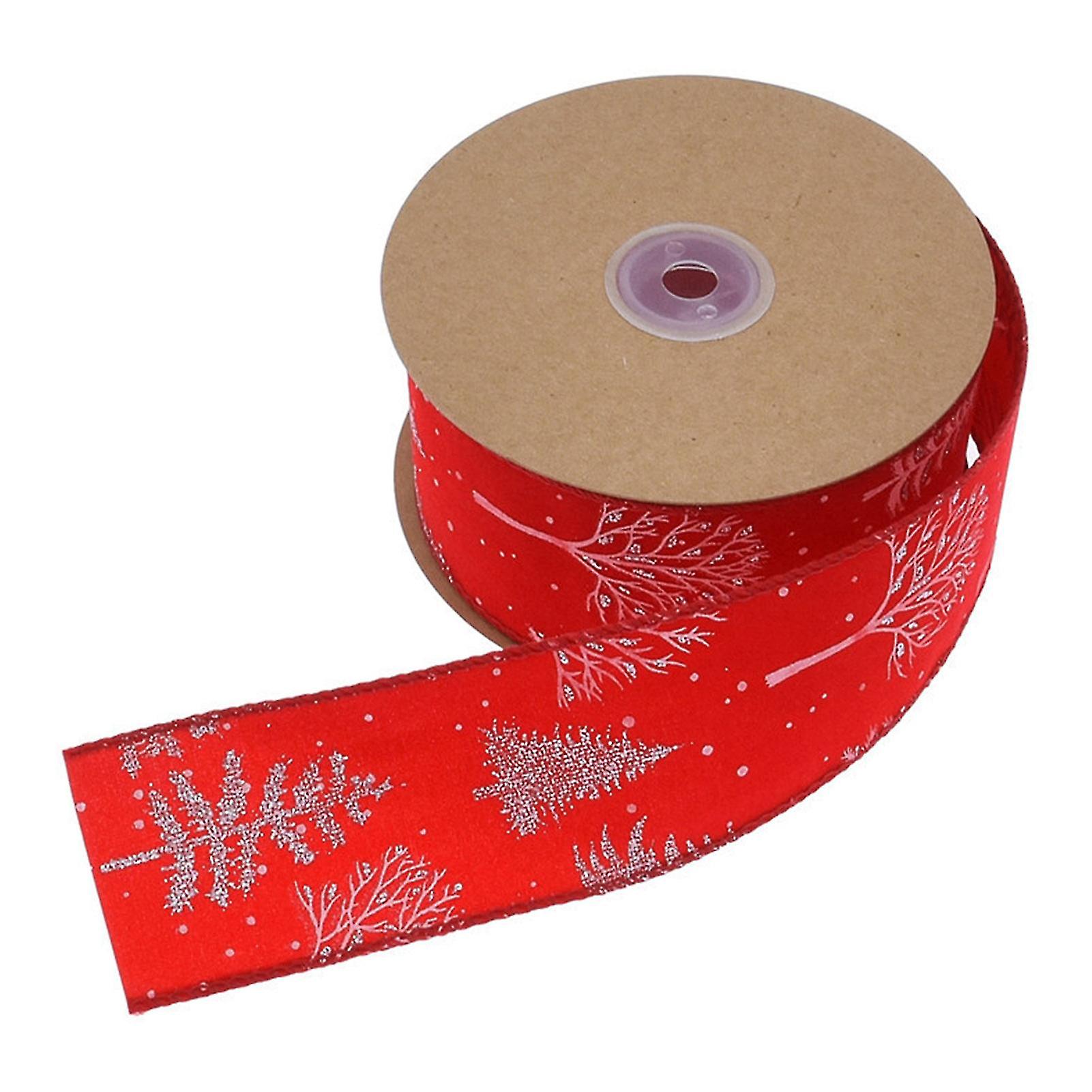 5cm fita de natal com fio impressão clara diy mais grosso anti-fade presente embalagem resistente ao rasgo grande bowknot fazendo fita de árvore de Natal para o festival