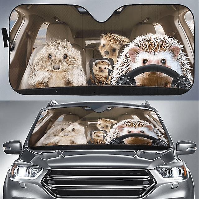 Lovely 3d Hedgehog Pattern Sunshade Car Accessories Universal Heat Reflector Protect Uv Sun Visor Auto Sun Shade For Windshield