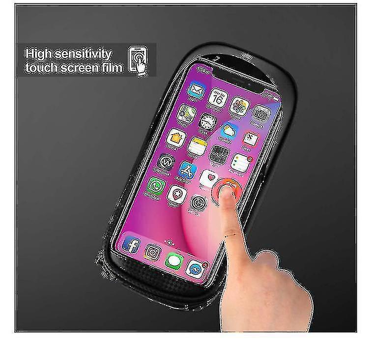 Waterproof Frame Bag - 6.5 Inch Handlebar Bag Top Tube Bag With Touch Screen, Frame Bicycle Bag