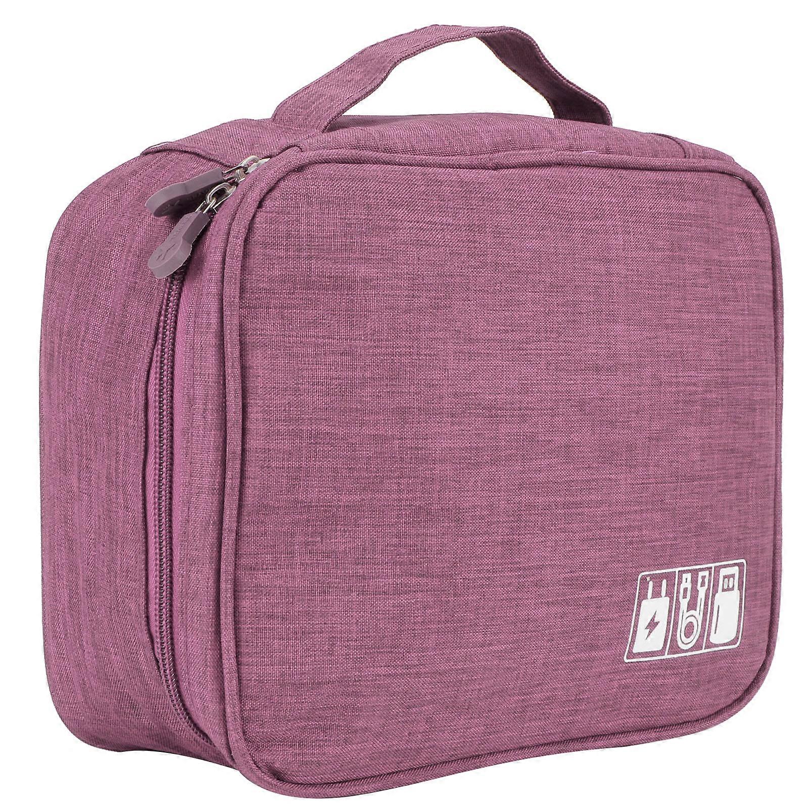 Electronic Accessories Storage Bag, Waterproof Electronic Organizer Multifunction Electronics Accessories Cases Cable Storage Bag for Travel(Purple)