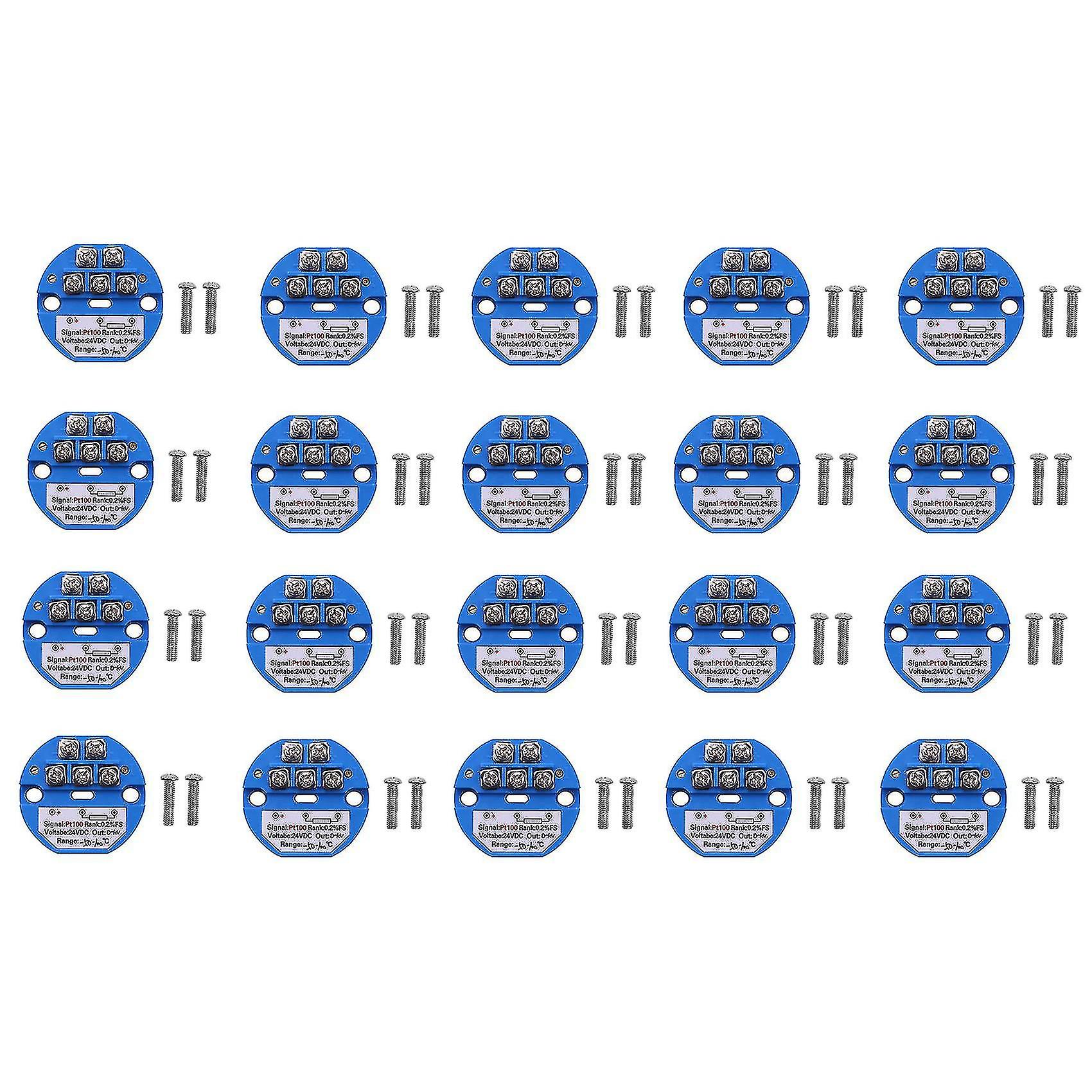 20x Rtd Pt100 Temperature Transmitter Dc24v Minus 50 - 100 Degree Output 0-10v