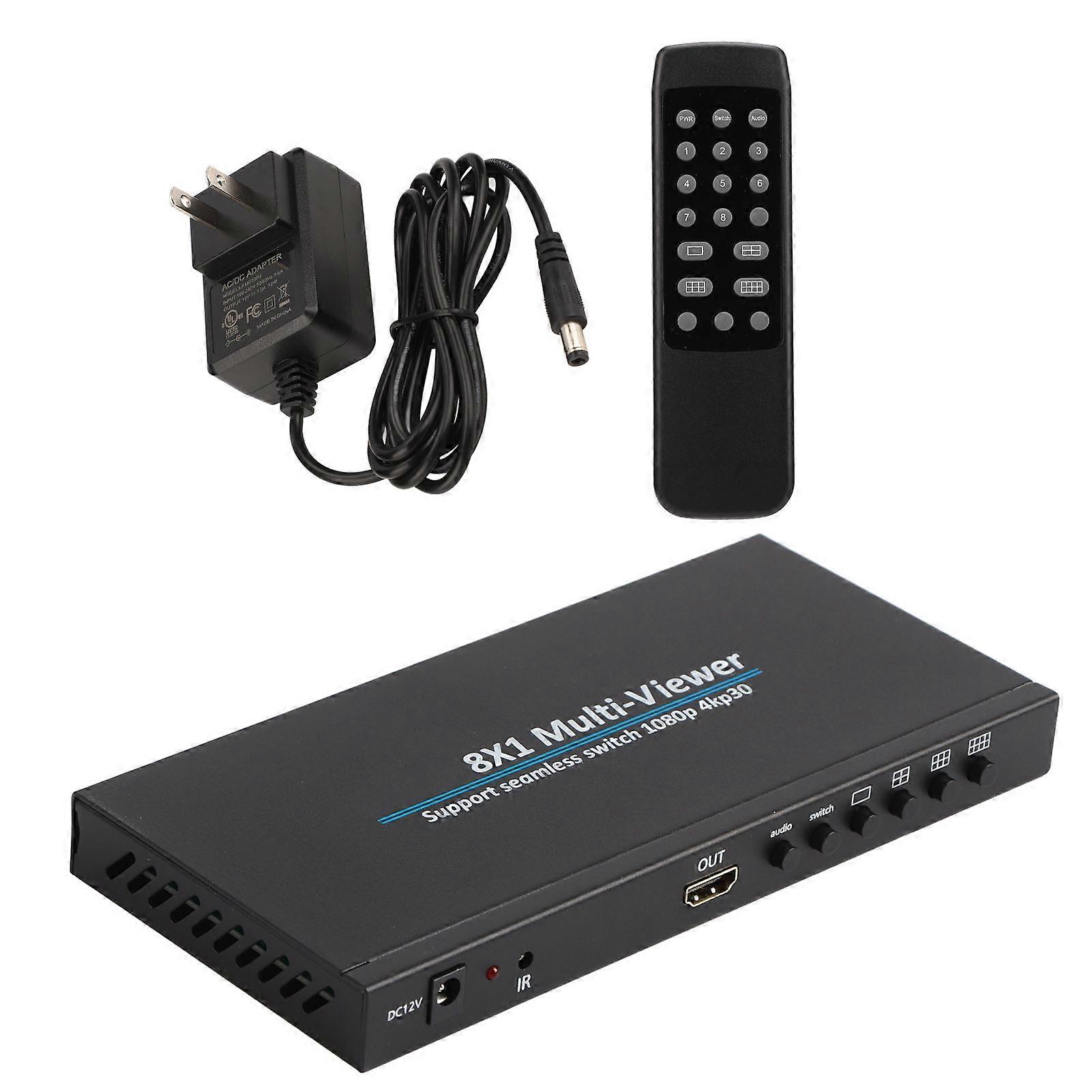 8x1 HD Multi Viewer Screen Divider for Gaming and Security Monitoring with 4K Support