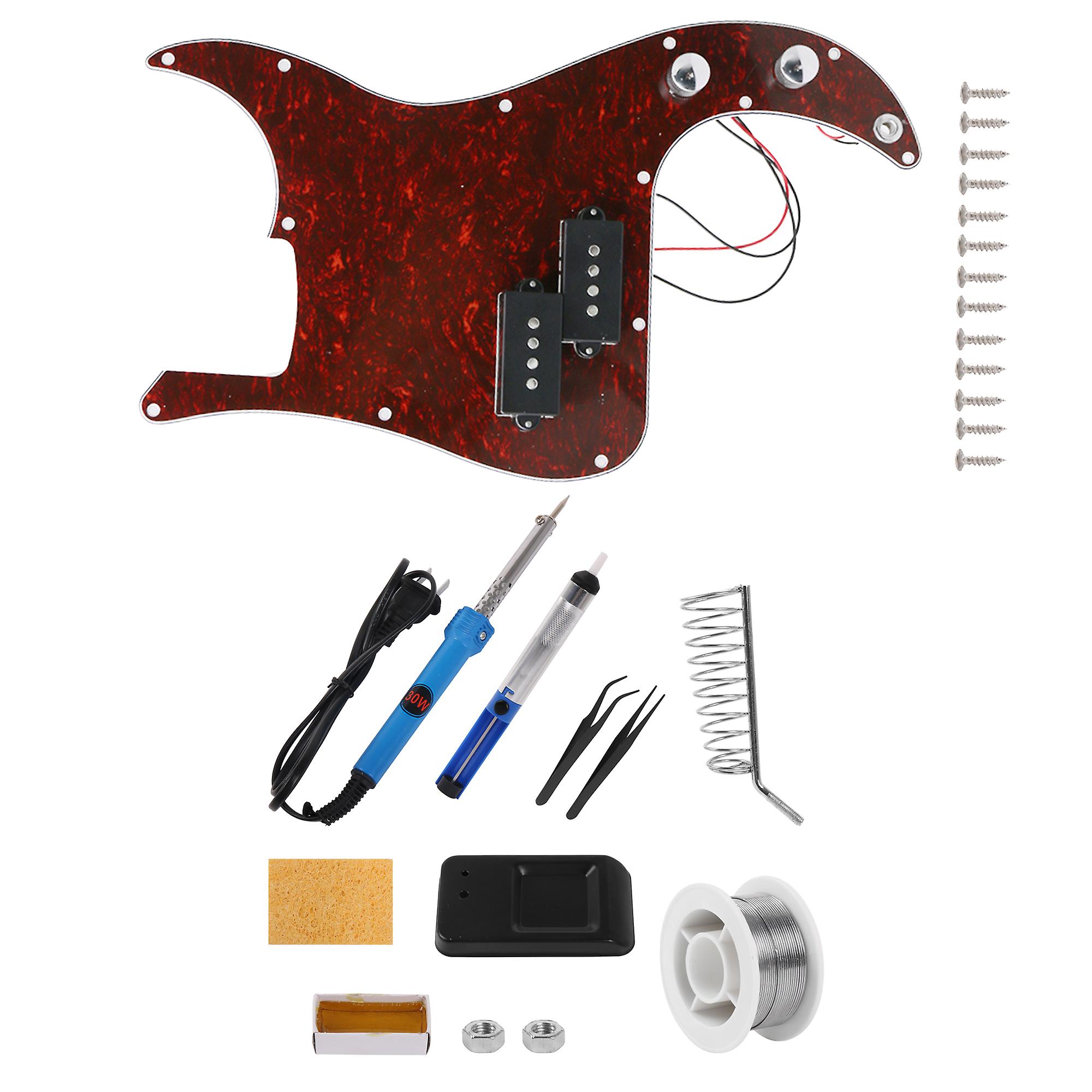 Red Guitars Pickguard 3-Ply with 110V 30W Soldering Iron Supplies Kit