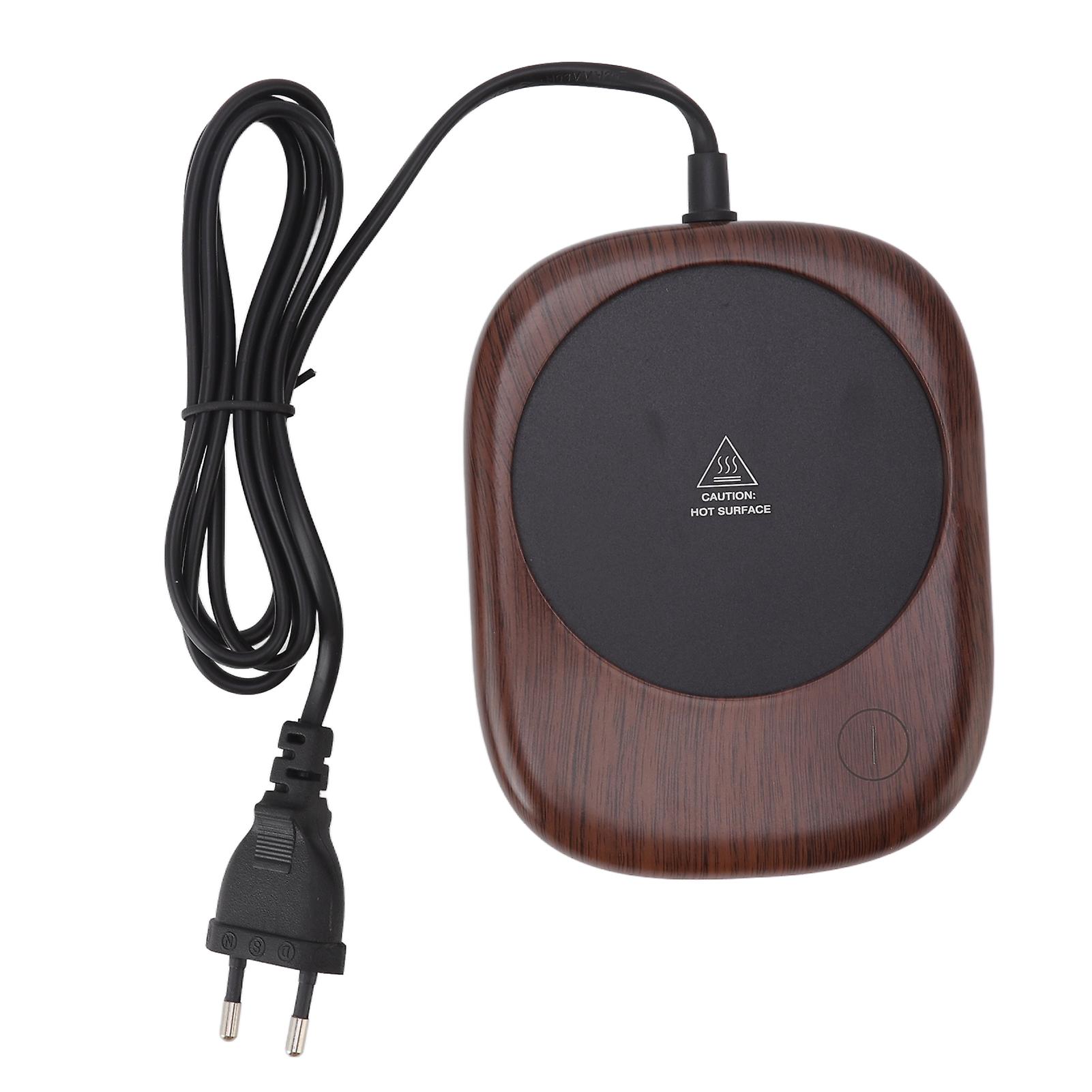 Electric Mug Warmer with Fast Heating and Automatic Keep Warm, Wood Grain