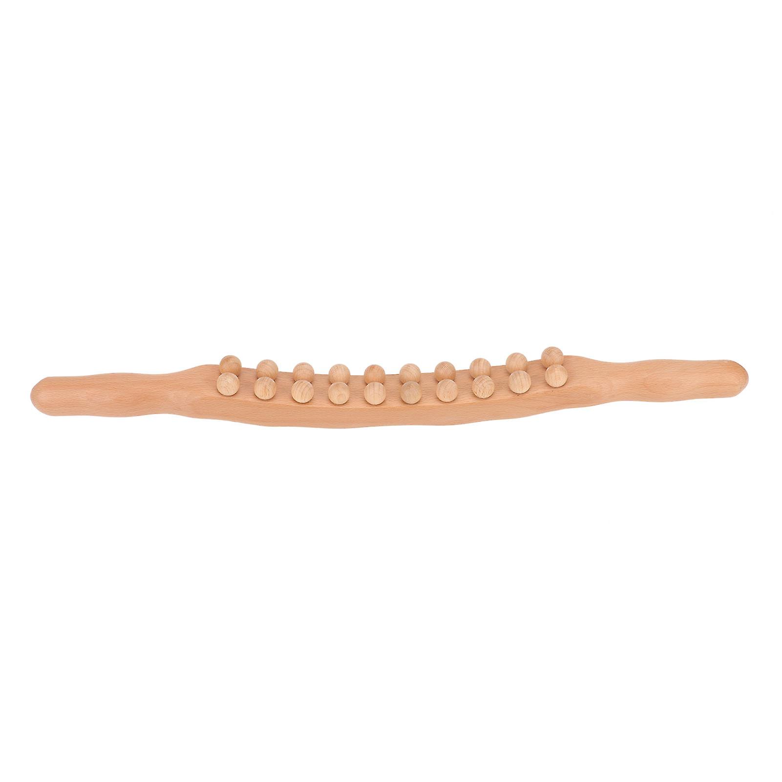 Double Row 20 Bead Beech Massage Roller, Double Sided, for Relaxation