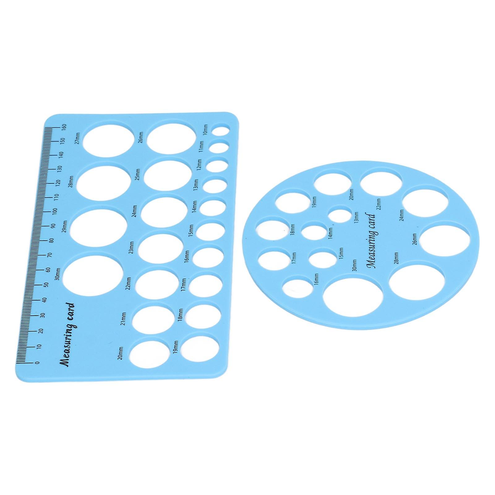 Flange Measurement Tool Sizing Nipple Rulers Set Silicone for Breast Pump Round and Rectangle Blue 