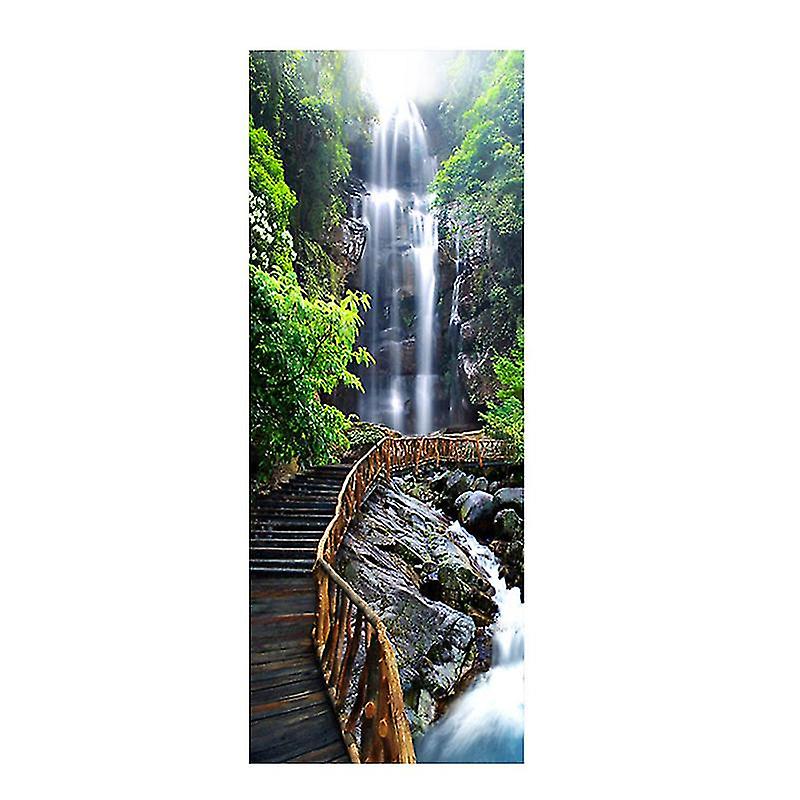 Allinless 2pcs Cascade Escaliers en bois Autocollants