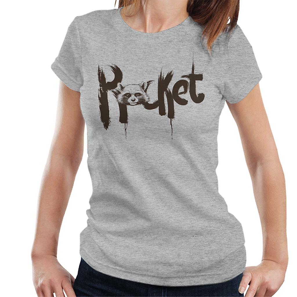 Marvel Strážcovia Galaxy Rocket Paint Text Dámske tričko