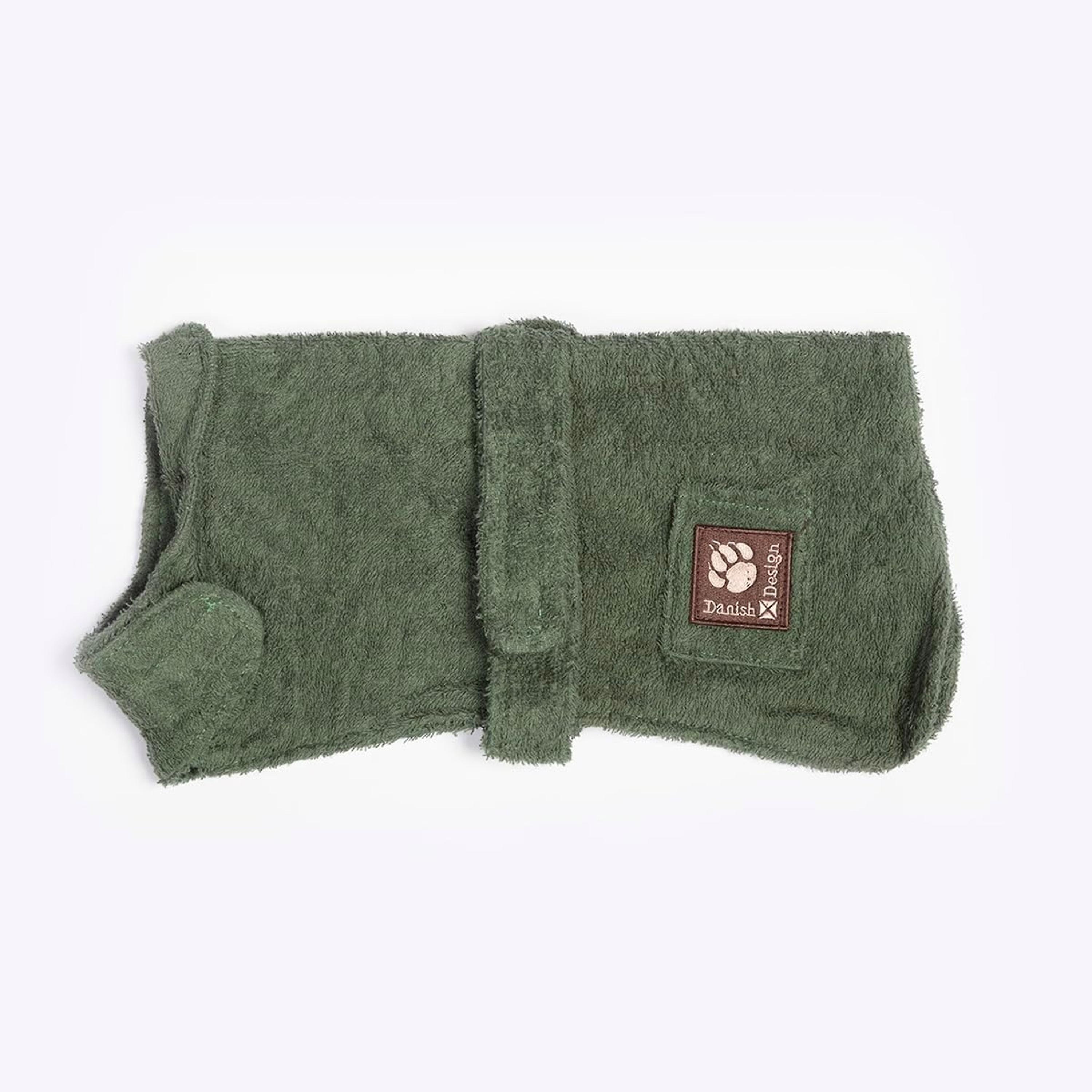 Danish Design Dog Robe Towelling Green 30cm