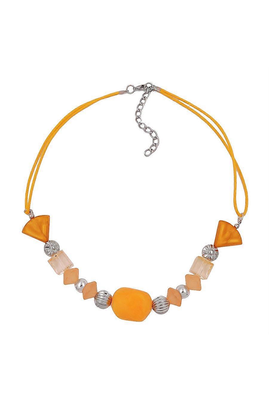 Necklace Yellow Beads Yellow Cord - Gl01055