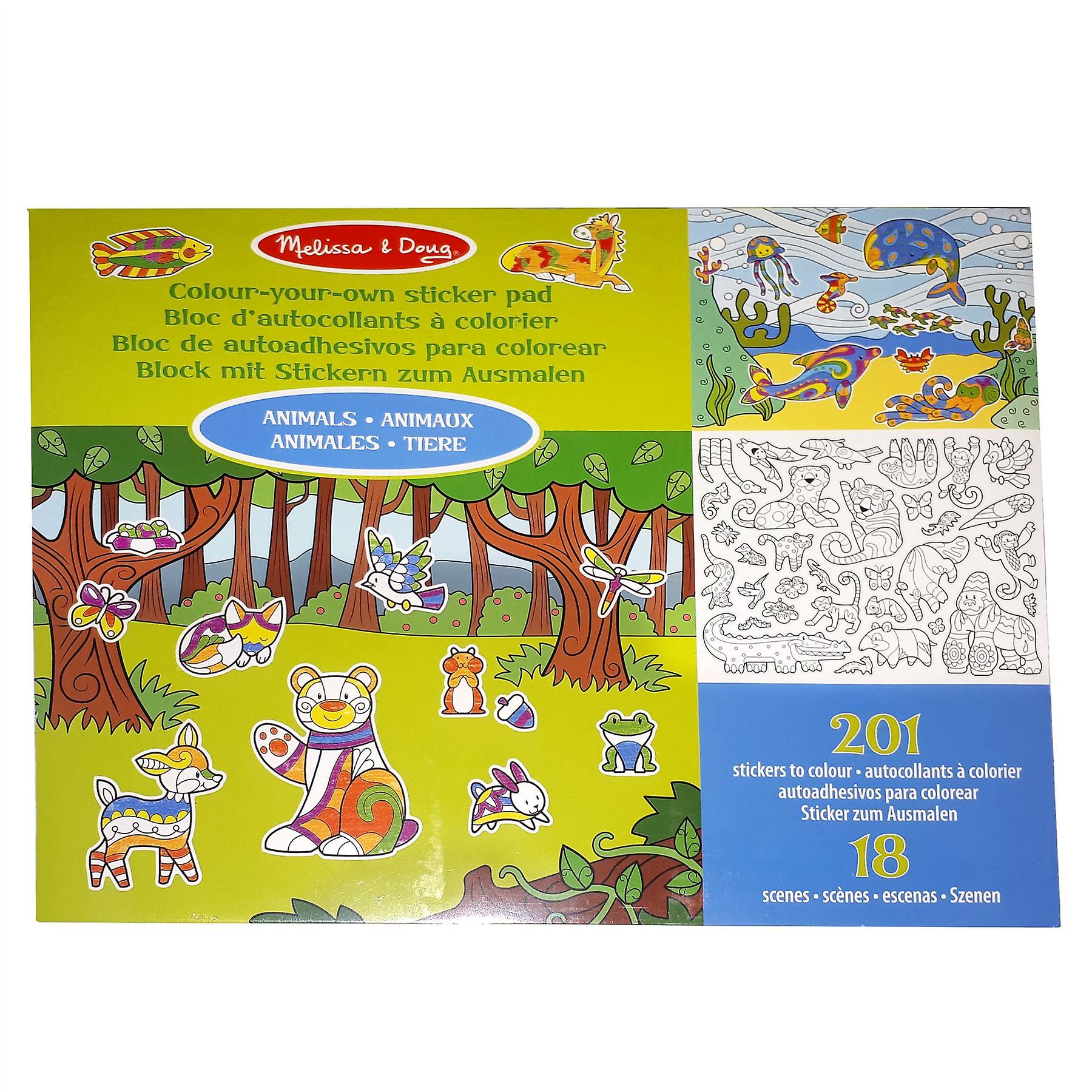 Melissa & Doug Colour Your Own Sticker Pad Animals 4+