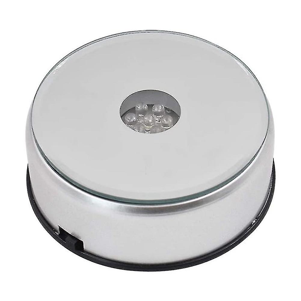 Display Turntable Base For Crystals Glass Art,led Colored Rotating Crystal Display Base Stand With