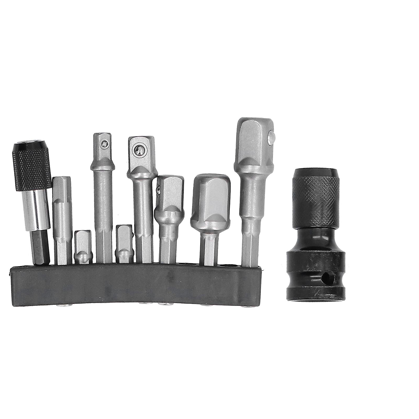 11Pcs Socket Adapter Hex Shank Square Head Connecting Rod Set Kit for Air Screwdriver