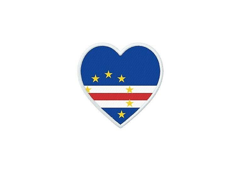 Patch badge ecusson prints thermocollant flag heart CV Cabo verde
