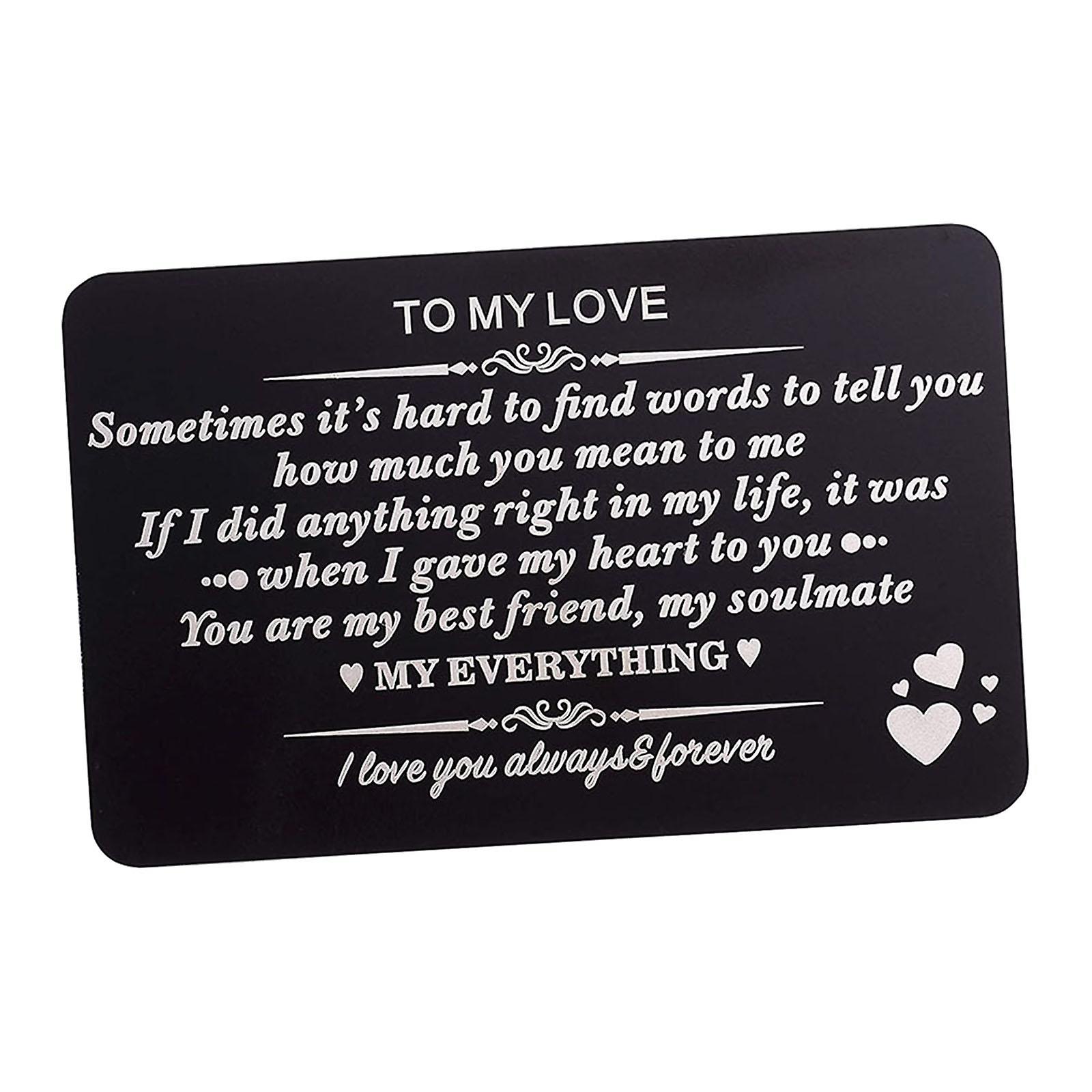 Engraved Wallet Insert Card, Insert Note Card, Greeting Card, for Wallet, for Mother's Day, Thanksgiving Day Boyfriend