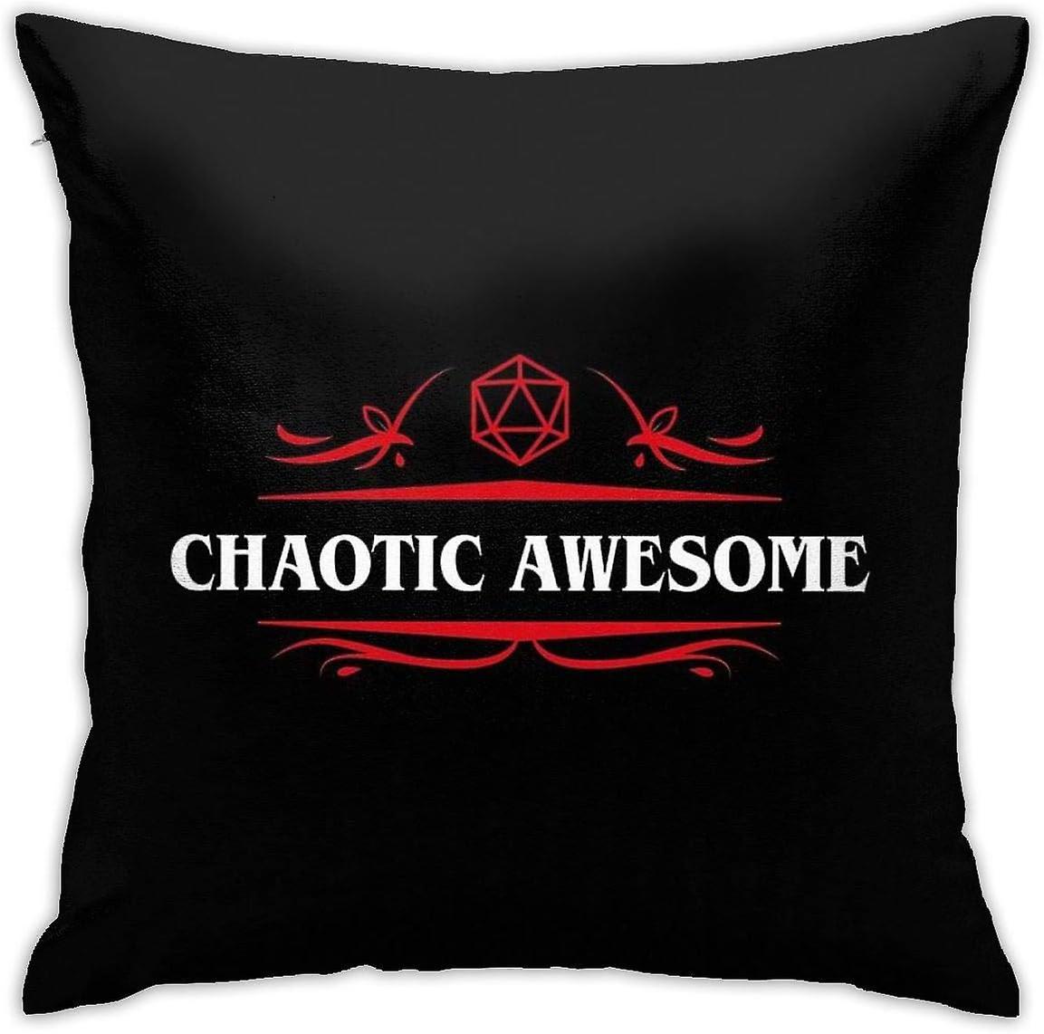 混沌とした素晴らしいアライメント卓上RPGゲーミングクッションスロー枕カバーソファ寝室用装飾枕カバー45CM * 45CM AA-1908