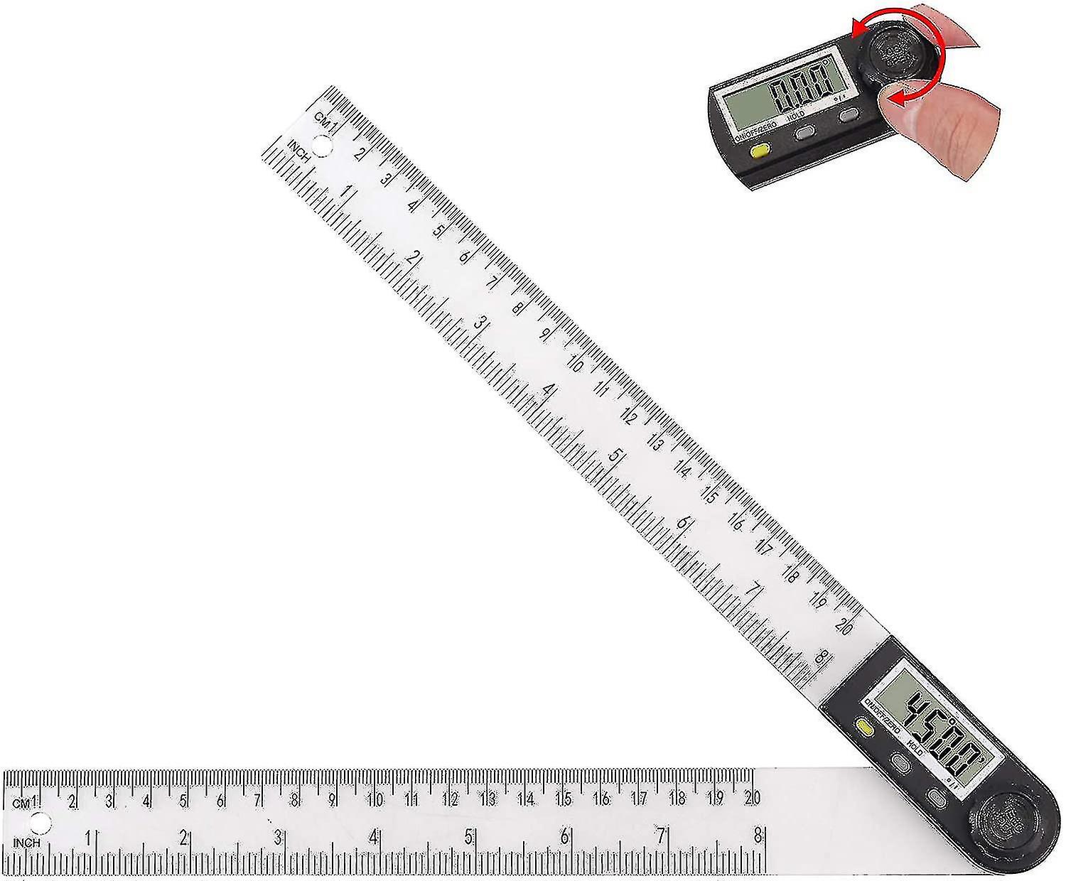 2 In 1 Digital Angle Protractor Caliper, Lcd Digital Protractor 200mm 8 Inch