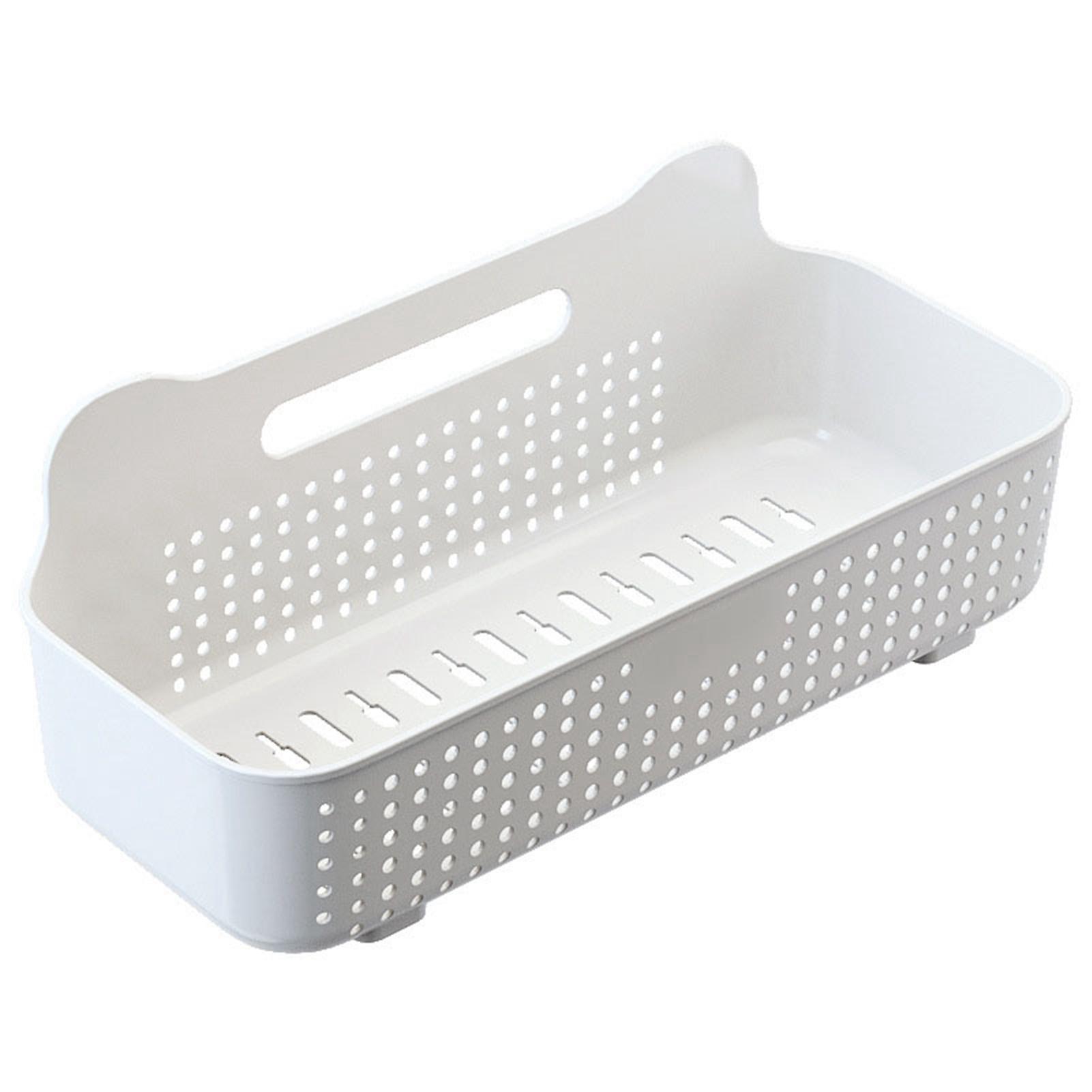 Wall Storage Basket Space Saving Rectangular Plastic Wall Mounted Basket Organizer for Bathroom Balcony