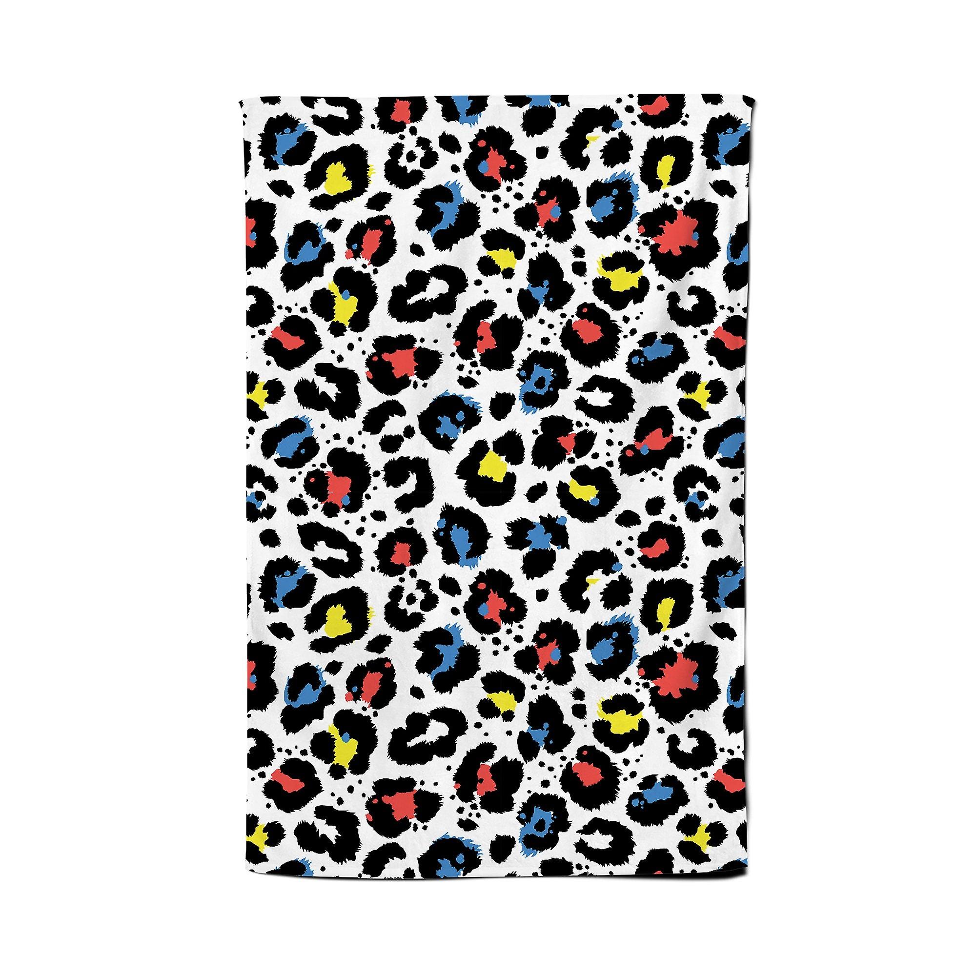 Coloured Leopard Print Tea Towel