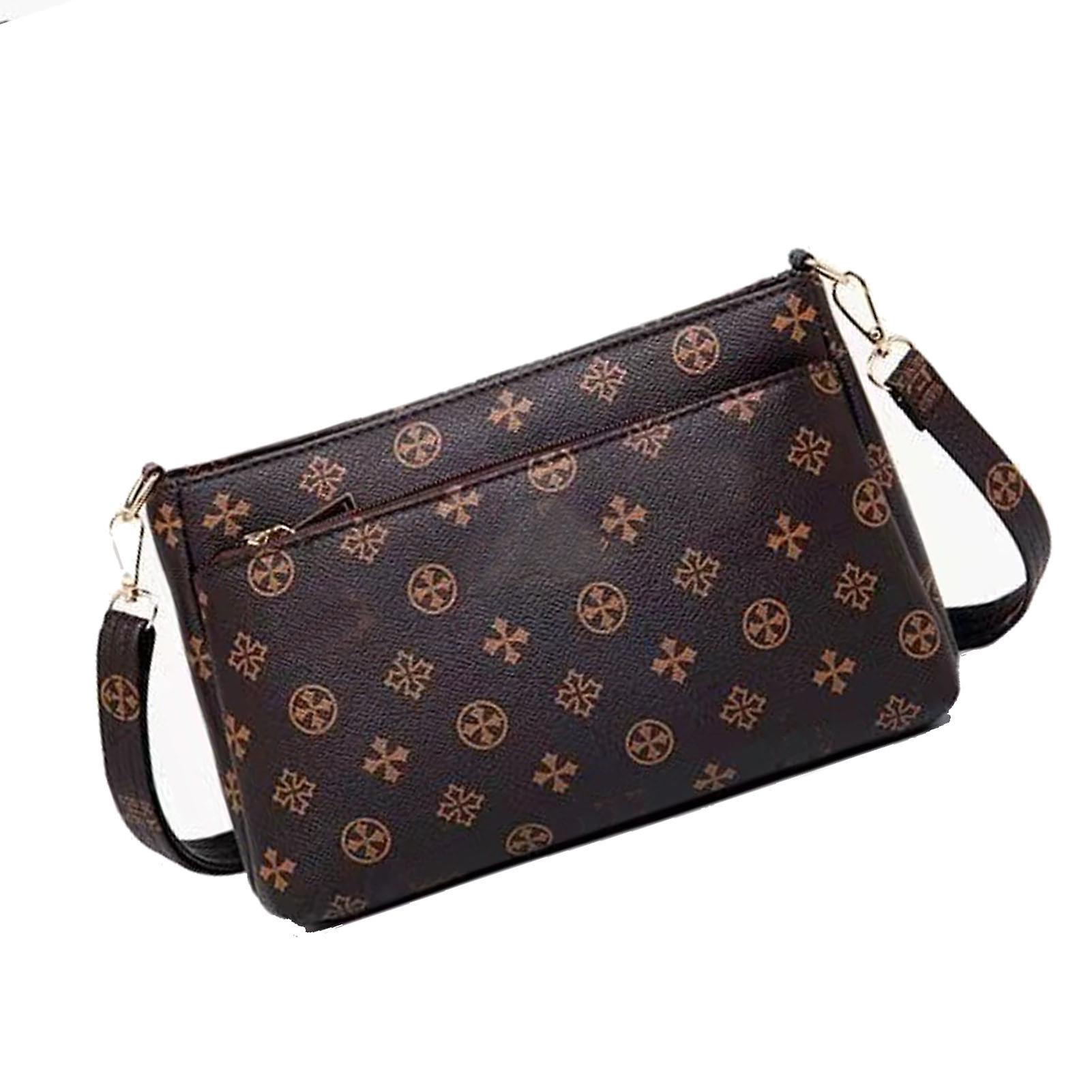 Large Capacity PU Hand Purse Shoulder Bag with Zipper Compartments