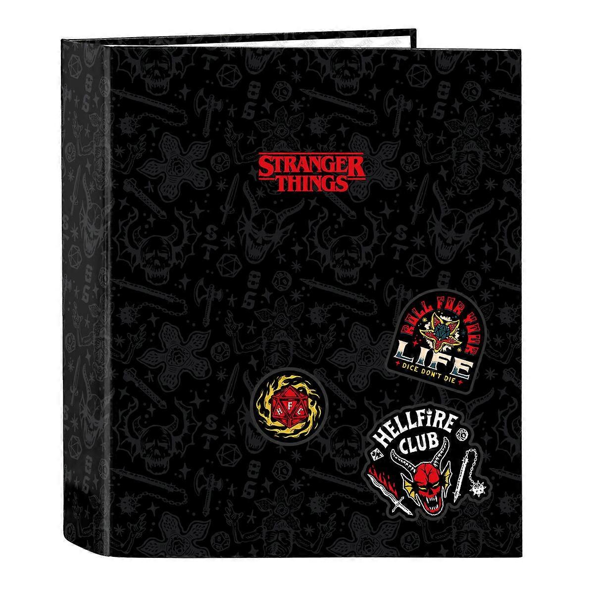 Ring binder Stranger Things Black A4 27 x 33 x 6 cm