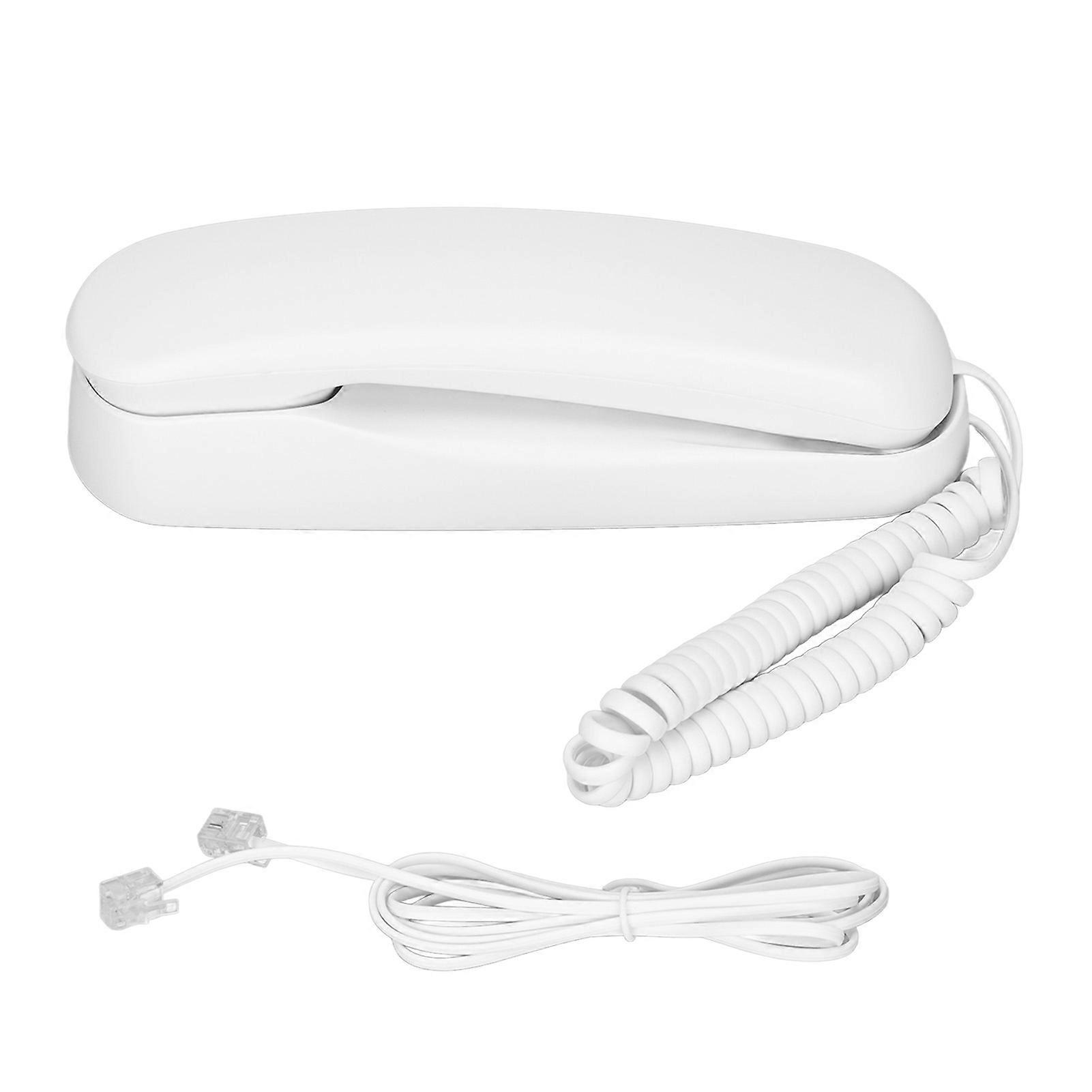 Corded Phone Support Pause Last Number Redial Wall Mountable Landline Telephone With Lighted Keys For Home Office White